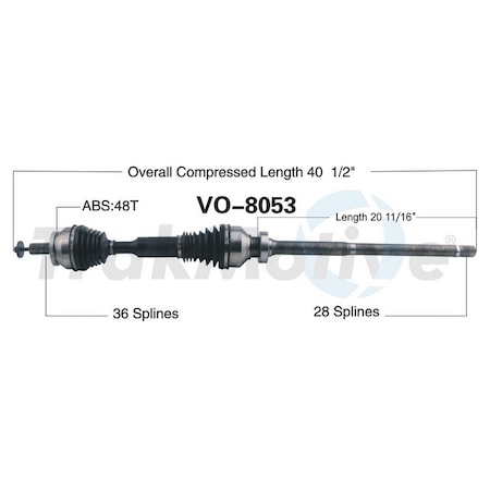 Surtrack Axle Cv Axle Shaft, Vo-8053 VO-8053